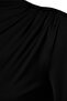 Siyah Dik Yaka Regular Fit Gipe Detaylı Esnek Örme Bluz TWOAW24BZ00022 - 7