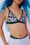 Soft Triangle Black Bra with Removable Pads-Anime Collection