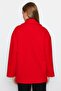 Red Oversize Wide Cut Stamp Coat TWOAW24KB00132 - 5