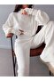 Finger-Loop Cropped High-Waist Knit Set - 4