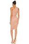 Women's Beige Ruched Jersey Midi Dress - 2