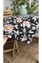 Roza Dertsiz Stain-Resistant Vintage Ruffled Floral Patterned Black Runner