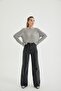 Emma Women's Smoked Palazzo Jeans Anthracite Lycra Jeans salasjean