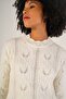 Bone Women's Hair Braided Crew Neck Wool Sweater - 5