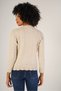 Beige Women's Hair Running Crew Neck Wool Sweater - 3