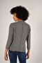 Gray Women's Braided Crew Neck Wool Sweater - 3