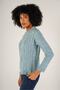 Blue Women's Hair Running Crew Neck Wool Sweater - 3