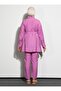 Belted Half Placket Tunic & Trousers Set - Fuchsia - Benin - 3