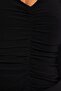 Siyah Cut Out/Pencere Detaylı Örme Body TPRAW24BD00000 - 5