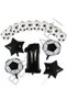 Best Football Ball Star Foil Black Number and Printed Balloon Set Age 1