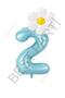 Best Blue Number and White Daisy Foil Balloon Set Age 2