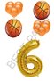 Best Basketball Ball and Gold Color Number Foil and Latex Balloon Set Age 6