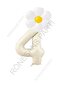 Beige Number and White Daisy Foil Balloon Set Age 4
