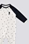 U.S. Polo Assn Cream Cherry Pattern Snap Baby Jumpsuit - 2