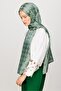 Mildew Green Houndstooth Pattern Shiny Jacquard Shawl - 4