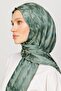Mildew Green Houndstooth Pattern Shiny Jacquard Shawl - 5