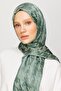 Mildew Green Houndstooth Pattern Shiny Jacquard Shawl - 6