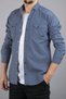 Slim Fit Men's Denim Shirt Ice Blue - 4
