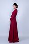 Round Neck Long Sleeve Woven Fabric Drawstring Waist Belted Pocket Maxi Length Invitation & Evening Dress - 4