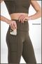 Women's Leggings Khaki High Waist Double Pocket Detailed Seasonal Recovery Sports & Casual 1057 - 4