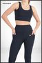 Women's Navy Blue High Waist Double Pocket Sports Leggings Shades 1057 - 3