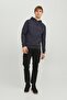 Men's Jjestar Kangaroo Pocket Hooded Sweatshirt 12233972 Navy Blue - 2