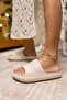 CLARISA UNISEX BEIGE BAKLAVA PATTERN EVA DAYLUK-BEACH PLATFORM SLIPPERS - 7