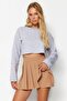 Camel Pleated Woven Shorts Skirt TWOAW24SR00014 - 2