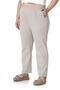 Plus Size Gabardine Stone Color Trousers with Elastic Waist and Pockets - 4