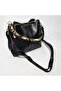Women's Fairy Chain Accessory Soft Leather Bag Black - 3