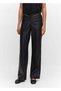 Mid-Waisted Leather Look Trousers