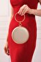 Women's Powder Fabric Round Evening Dress Evening Bag