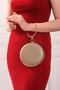 Women's Bronze Fabric Round Evening Dress Evening Bag