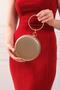 Women's Bronze Fabric Round Evening Dress Evening Bag - 5