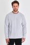 Men's Gray Double Crew Neck Standard Relaxed Fit Sweatshirt - 4