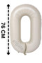 Foil Balloon Number 0 Helium Balloon 76 cm Cream Color