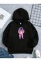 Children's Hooded Black Purple Astronaut Printed Sweatshirt