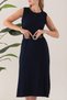 Women's Viscose Belted and Slit Casual Dress - 3