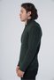 Khaki Men's Hair Braided Execution Zippered Stand Collar Knitwear Wool Cardigan - 2