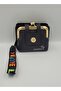 Kırase Women's Imported Black Multi-Compartment Stylish Coin Purse with Pockets - 2