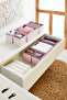Set of 4 Powder Striped Drawer Organizer