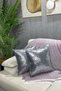 Sequined Square Throw Pillow Case - Dark Gray - 2
