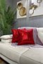 Sequined Square Throw Pillow Case - Red - 2