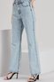 Lavender Snow Wash Super High Waist Wide Leg Jeans Lycra Wide Leg Jeans - 4
