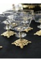 Avangard Cast Footed 6 Pieces Gilded Square Salad Magnolia Pudding Bowl Presentation Bowl - 2