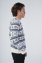 Bone Men's Jacquard Anchor Pattern Crew Neck Knitwear Wool Sweater - 4