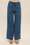 Blue Linen Blended Loose Cut Trousers - 3