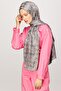 Houndstooth Pattern Shiny Jacquard Shawl