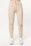 High Waist Lycra Ecru Mom Jeans Flexible Denim Trousers