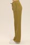 Olive Green Linen Blended Loose Cut Trousers - 3
